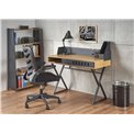 Desk Hexdrin, golden oak/black, MDF/steel,  H90x110x51cm