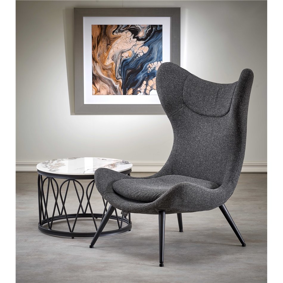 Armchair Hatlantis, anthracite/black, H106x77x80cm, seat H41cm