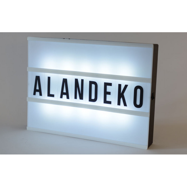 Illuminated plastic display board with 84 letters & symbols, 30x22cm 