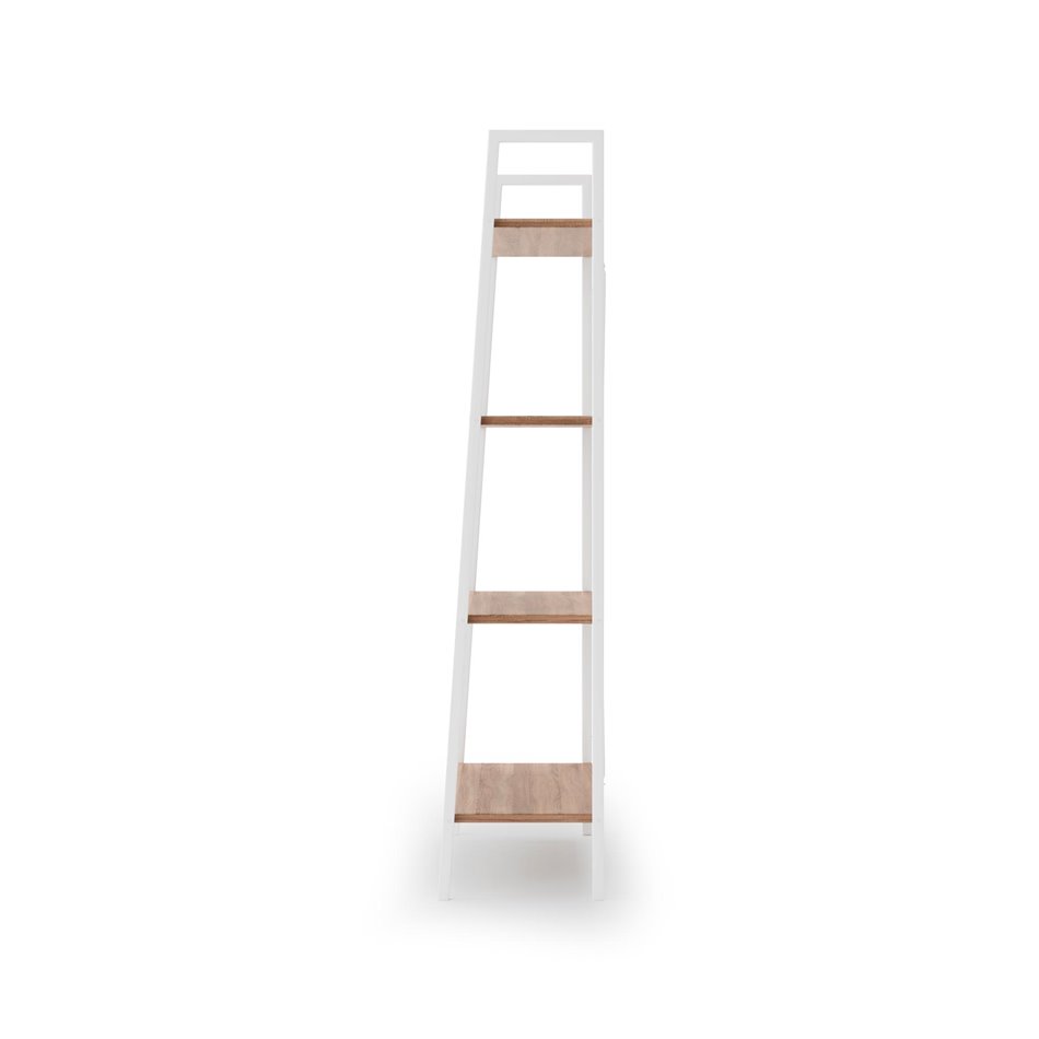 Shelf Harvik, white/oak colorr, MDF/steel, H148x60x32cm