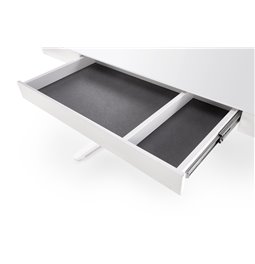 Desk Hendryss, with height adjustment function, white, glass/steel,  H77-120x120x60cm