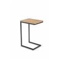 Side table Hisan, black/oak color, MDF/steel, H60x40x30cm
