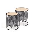 Side table set Holla Black, 2 pcs, MDF/steel, D40cm, H45cm / D33cm, H40cm