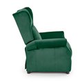Recliner Haustin, dark green velvet, H107-83x75x92-160cm, seat H45cm