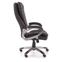 Office chair Heston, black eco leather, W114-124x66cm, H72cm, seat H49-59cm