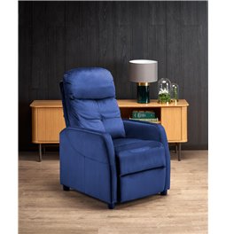 Recliner chair Helipe, navy blue velvet, H103-76x64x84-135cm, seat H48cm