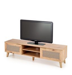 TV table Horeno, oak/black color, MDF, H45x150x40cm