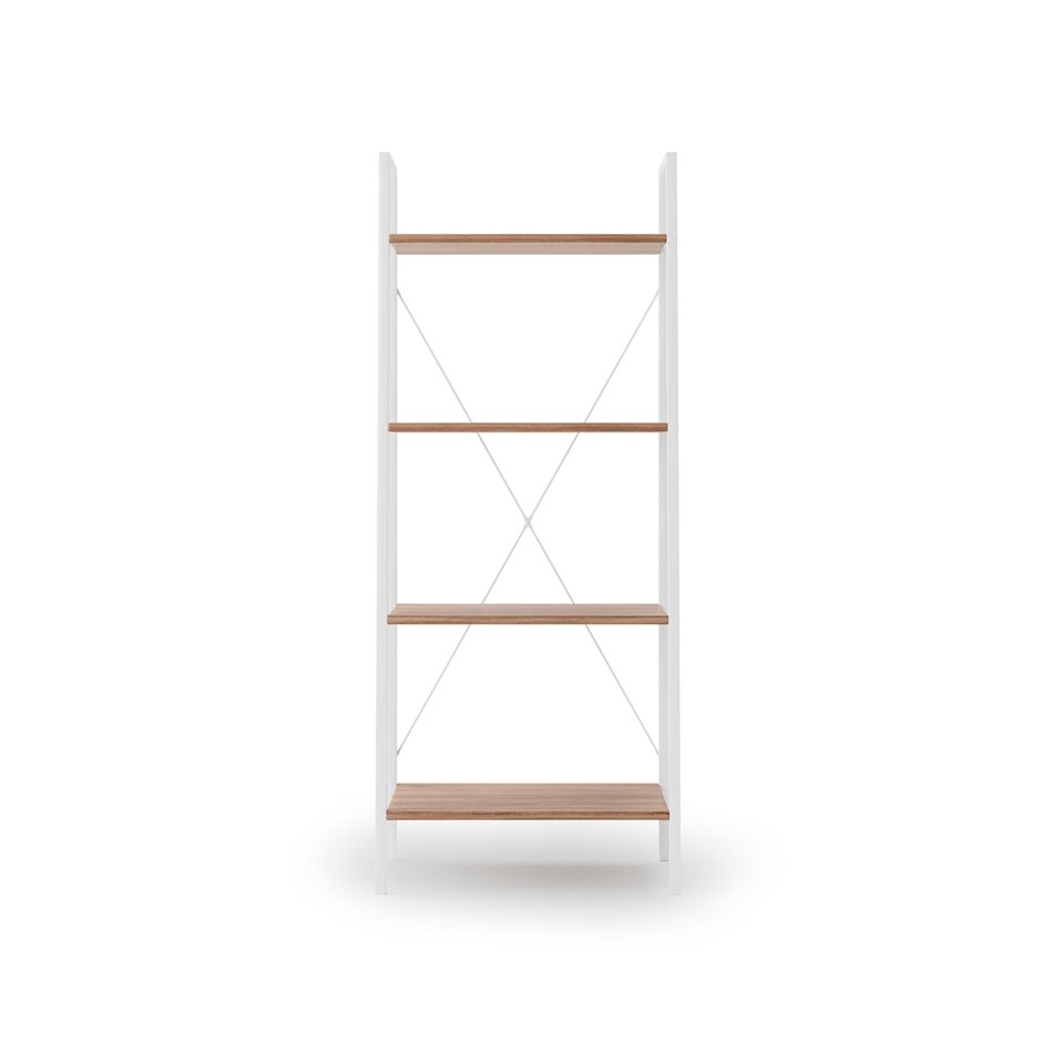 Shelf Harvik, white/oak colorr, MDF/steel, H148x60x32cm