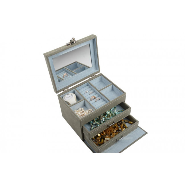 Jewellery box Zinda, grey, 20x15x17cm