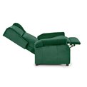 Recliner Haustin, dark green velvet, H107-83x75x92-160cm, seat H45cm