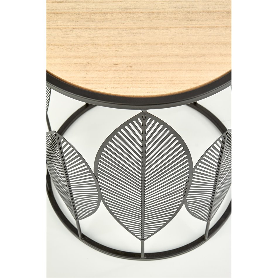 Side table set Holla Black, 2 pcs, MDF/steel, D40cm, H45cm / D33cm, H40cm