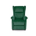 Recliner Haustin, dark green velvet, H107-83x75x92-160cm, seat H45cm