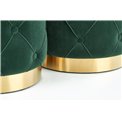 Set of 2 poufs Holly, dark green, D40cm, H44cm / D33cm, H38cm