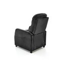 Recliner chair Helipe, black velvet, H103-76x64x84-135cm, seat H48cm