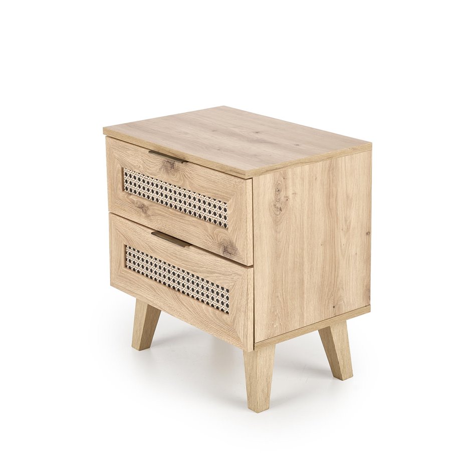 Bedside table Horeno, oak/black color, MDF, H52x50x34cm