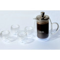 Espresso cafetiere and 4 espresso glasses Cafe Ole,  H-13.5cm x H6cm, D6.5cm
