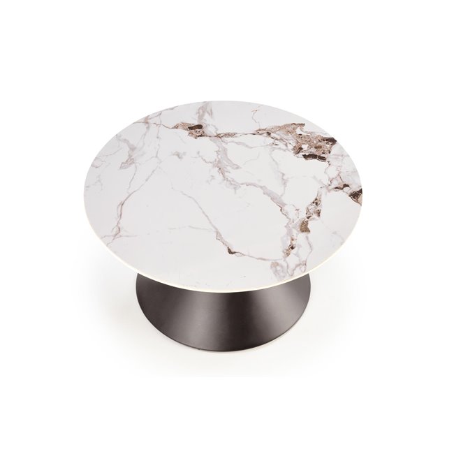 Coffee table Horetti, sintered stone top/steel, D80cm, H42cm