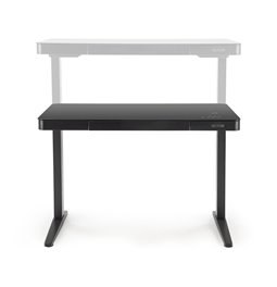 Desk Harloque, with electronic height adjustment function, black, glass/steel,  H77-120x120x60cm