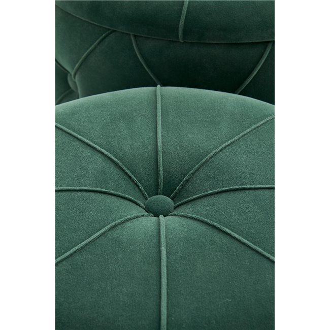 Set of 2 poufs Holly, dark green, D40cm, H44cm / D33cm, H38cm