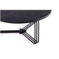 Coffee table Hantica, black marble look, MDF/Steel, D80cm, H36cm