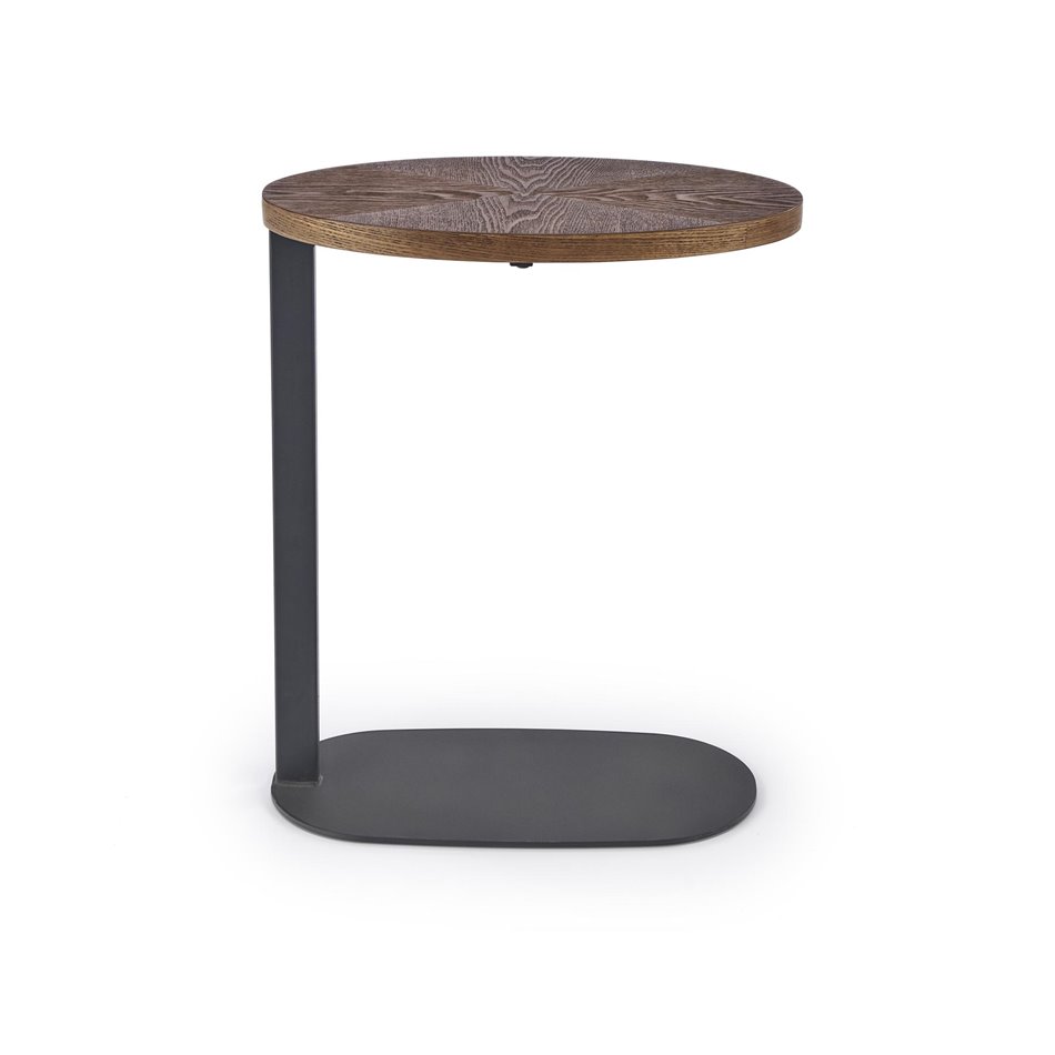 Side table Helphi, walnut/black color, H58x48x26cm