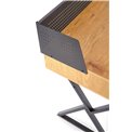 Desk Hexdrin, golden oak/black, MDF/steel,  H90x110x51cm