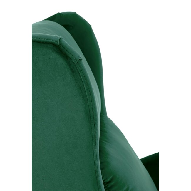 Recliner Haustin, dark green velvet, H107-83x75x92-160cm, seat H45cm