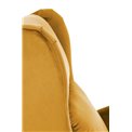 Recliner Haustin, mustard color velvet, H107-83x75x92-160cm, seat H45cm