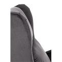 Recliner Haustin, grey velvet, H107-83x75x92-160cm, seat H45cm