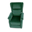 Recliner Haustin, dark green velvet, H107-83x75x92-160cm, seat H45cm