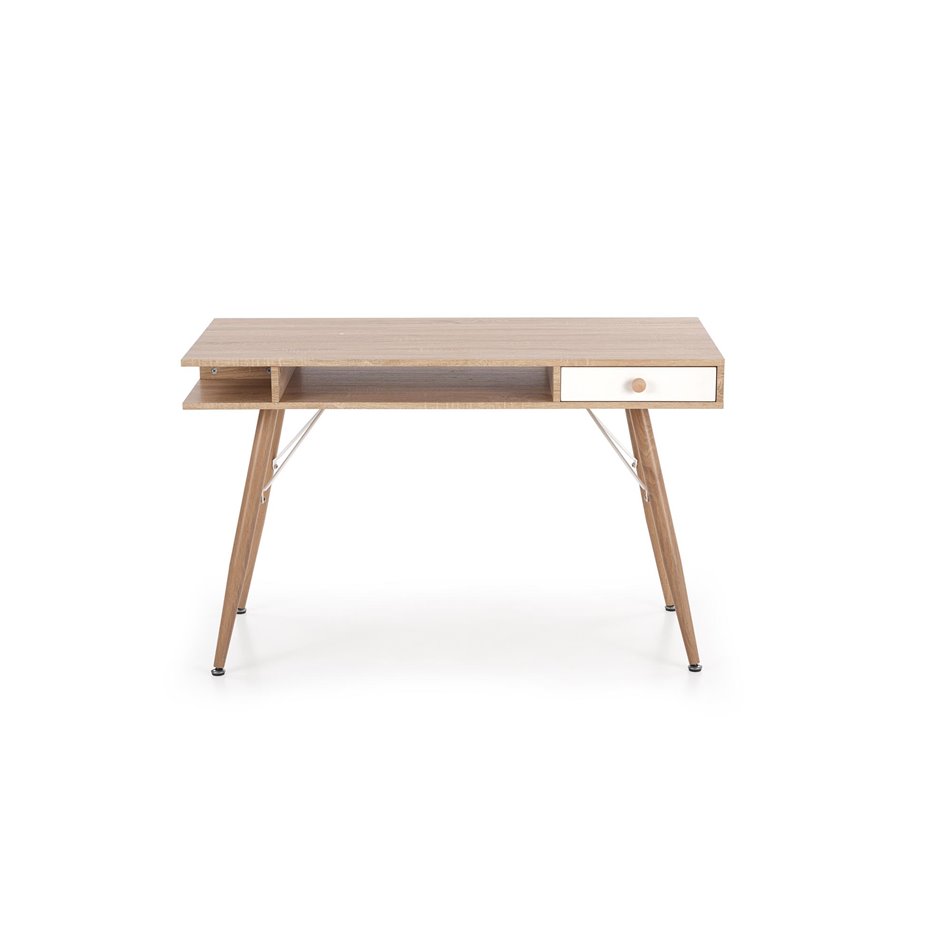 Desk Hyrathis, oak/white color, MDF/steel,  H75x120x60cm