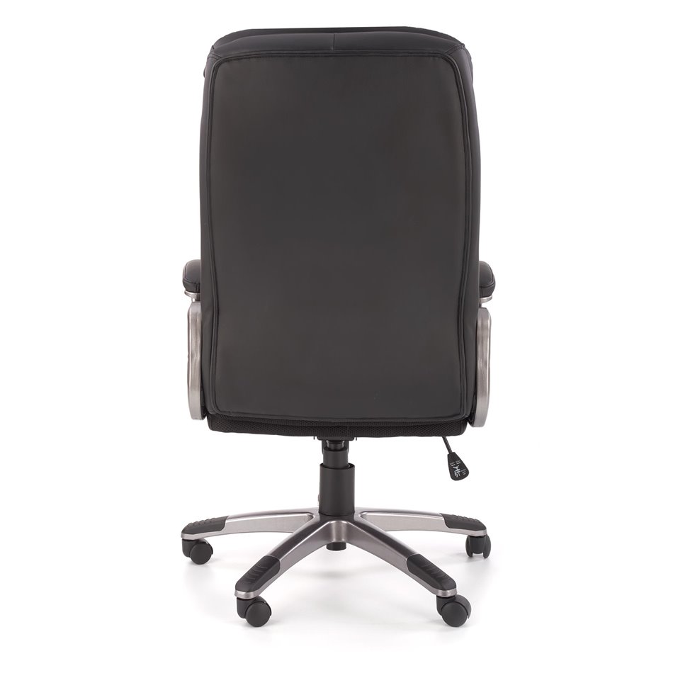 Office chair Heston, black eco leather, W114-124x66cm, H72cm, seat H49-59cm