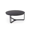 Coffee table Hantica, black marble look, MDF/Steel, D80cm, H36cm