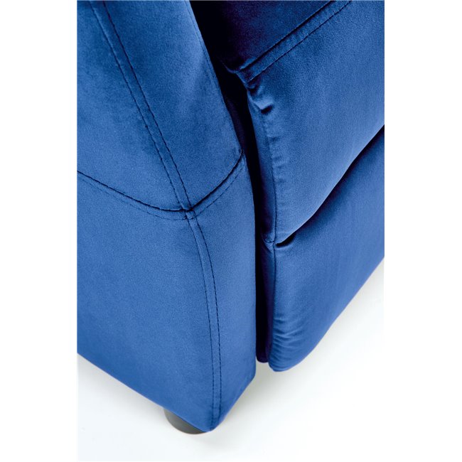 Recliner chair Helipe, navy blue velvet, H103-76x64x84-135cm, seat H48cm