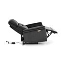 Electric recliner Hemiro, black velvet, USB charging socket, W90-170x80cm, H92-108cm, seat H46cm