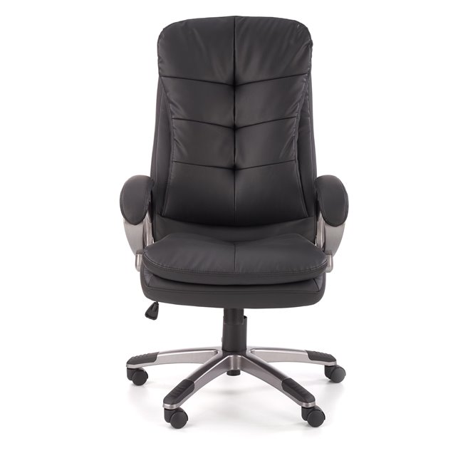 Office chair Heston, black eco leather, W114-124x66cm, H72cm, seat H49-59cm