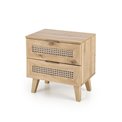 Bedside table Horeno, oak/black color, MDF, H52x50x34cm