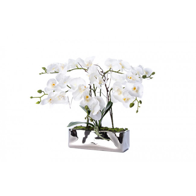 Орхидея в горшке, белая, H35x22x9cm