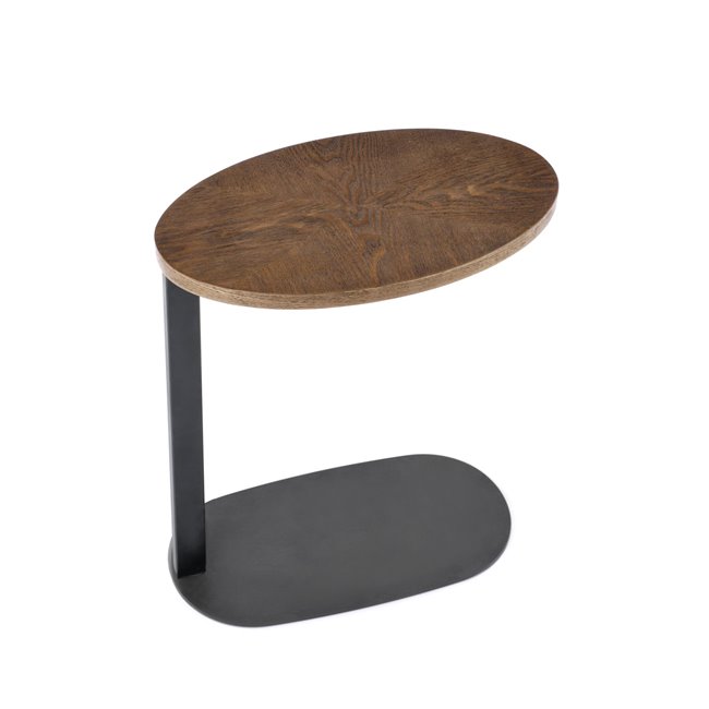 Side table Helphi, walnut/black color, H58x48x26cm