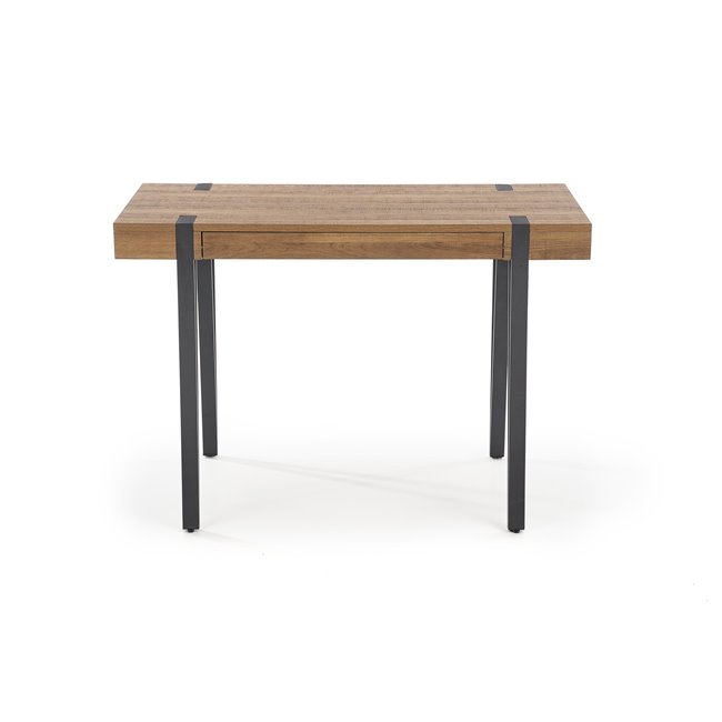 Desk Hesmara, black/walnut colors, MDF/steel,  H76x110x55cm