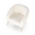 Lounge chair Hrifonetti-W, cream color boucle fabric, H78x67x77cm, seat H45cm