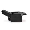 Recliner chair Helipe, black velvet, H103-76x64x84-135cm, seat H48cm
