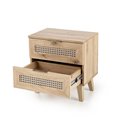 Bedside table Horeno, oak/black color, MDF, H52x50x34cm