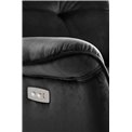Electric recliner Hemiro, black velvet, USB charging socket, W90-170x80cm, H92-108cm, seat H46cm