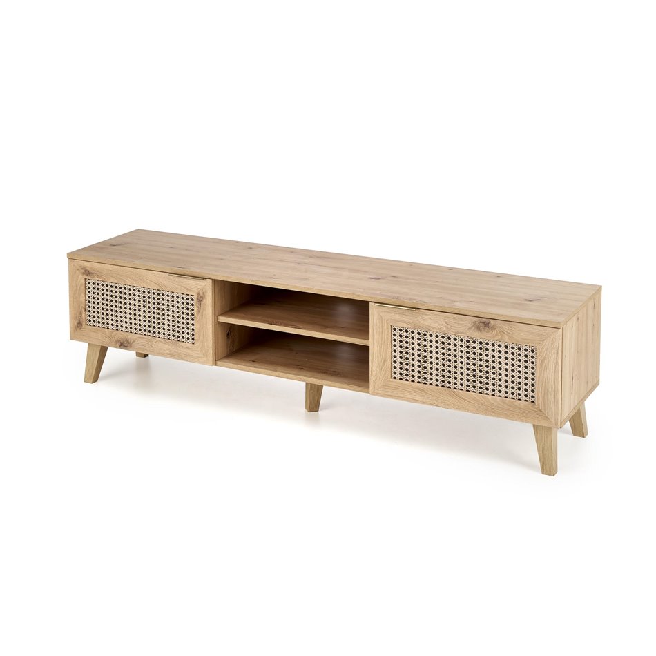TV table Horeno, oak/black color, MDF, H45x150x40cm
