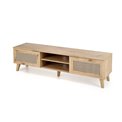 TV table Horeno, oak/black color, MDF, H45x150x40cm