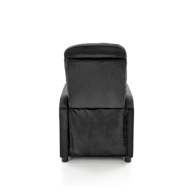 Recliner chair Helipe, black velvet, H103-76x64x84-135cm, seat H48cm