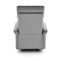 Electric recliner Hemiro, grey velvet, USB charging socket, W90-170x80cm, H92-108cm, seat H46cm
