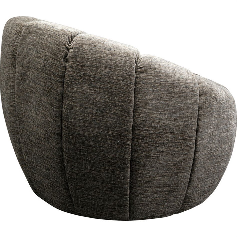 Swivel armchair Fiori, rotatable, gray color, H73x89x88cm, seat height 43cm