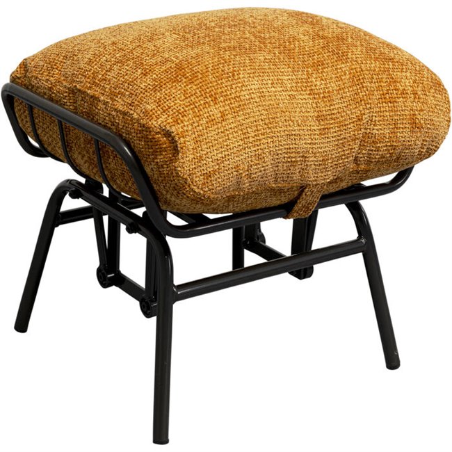 Armchair Vienna Swing and stool, yellow color, 105x83x52cm